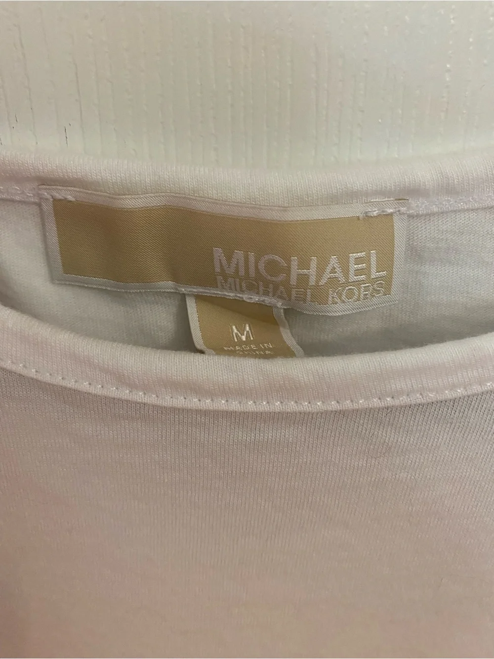 Michael Kors White Layered Peplum Top Size M